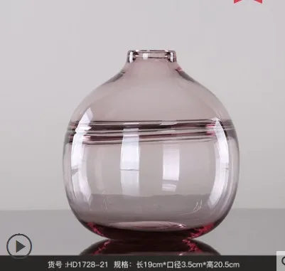 Современная простая стеклянная ваза прозрачная гостиная небольшой свежий гидропонный контейнер ваза мягкое Украшение творческие композиции - Цвет: Темно-серый