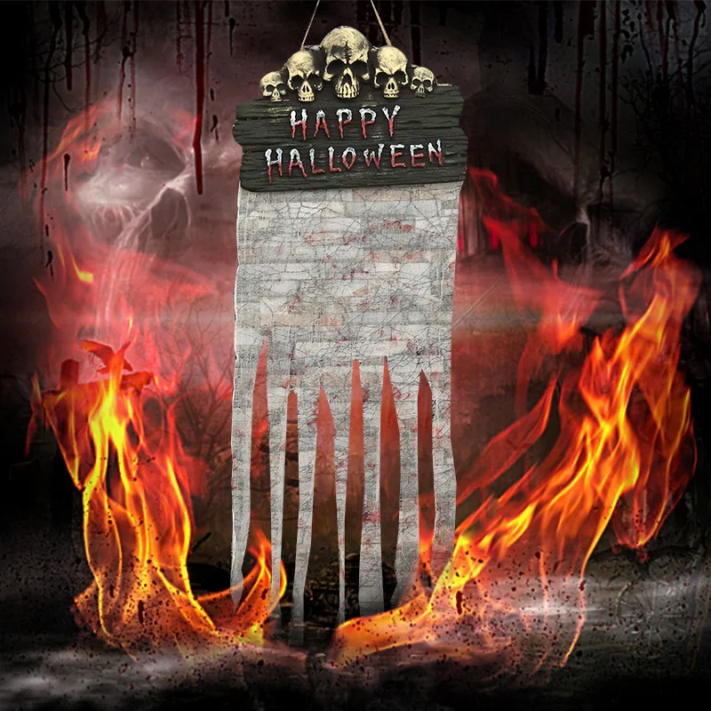 

Halloween horror door curtain Hanging Reaper Printing Hanging Ghost Door Curtain Haunted House Escape Horror props Decorations