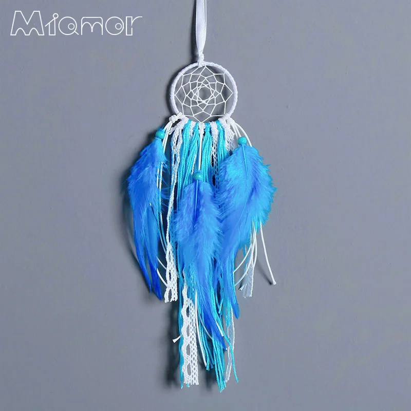 Dream Catcher Feather Blue Lace Handmade Car Home Wall Hanging Decor Ornament Dream Catcher Feather Blue Lace Handmade Car Home Wall Hanging Decor Ornament