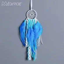 Blue & Inexperienced Mini Lace Dreamcatcher Handmade Dream Catcher Internet With Feathers Wedding ceremony & Automobile & Dwelling Wall Decor Pendant AMOR00944
