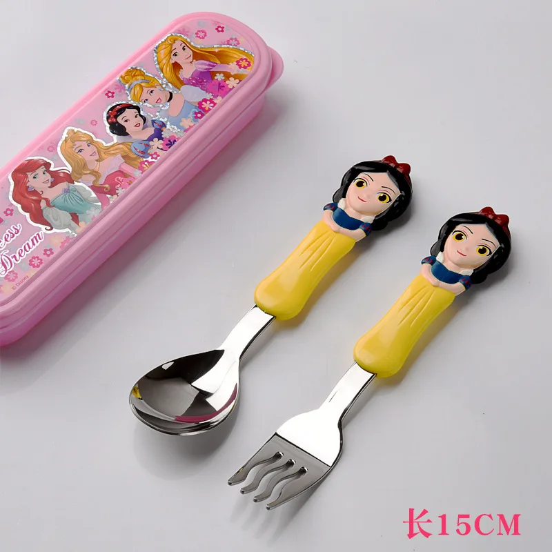 Disney 2 шт./компл. посуда для кормления детей детские столовые приборы детская ложка милая вещь Эльза стежка Белоснежка молния - Цвет: Snow White