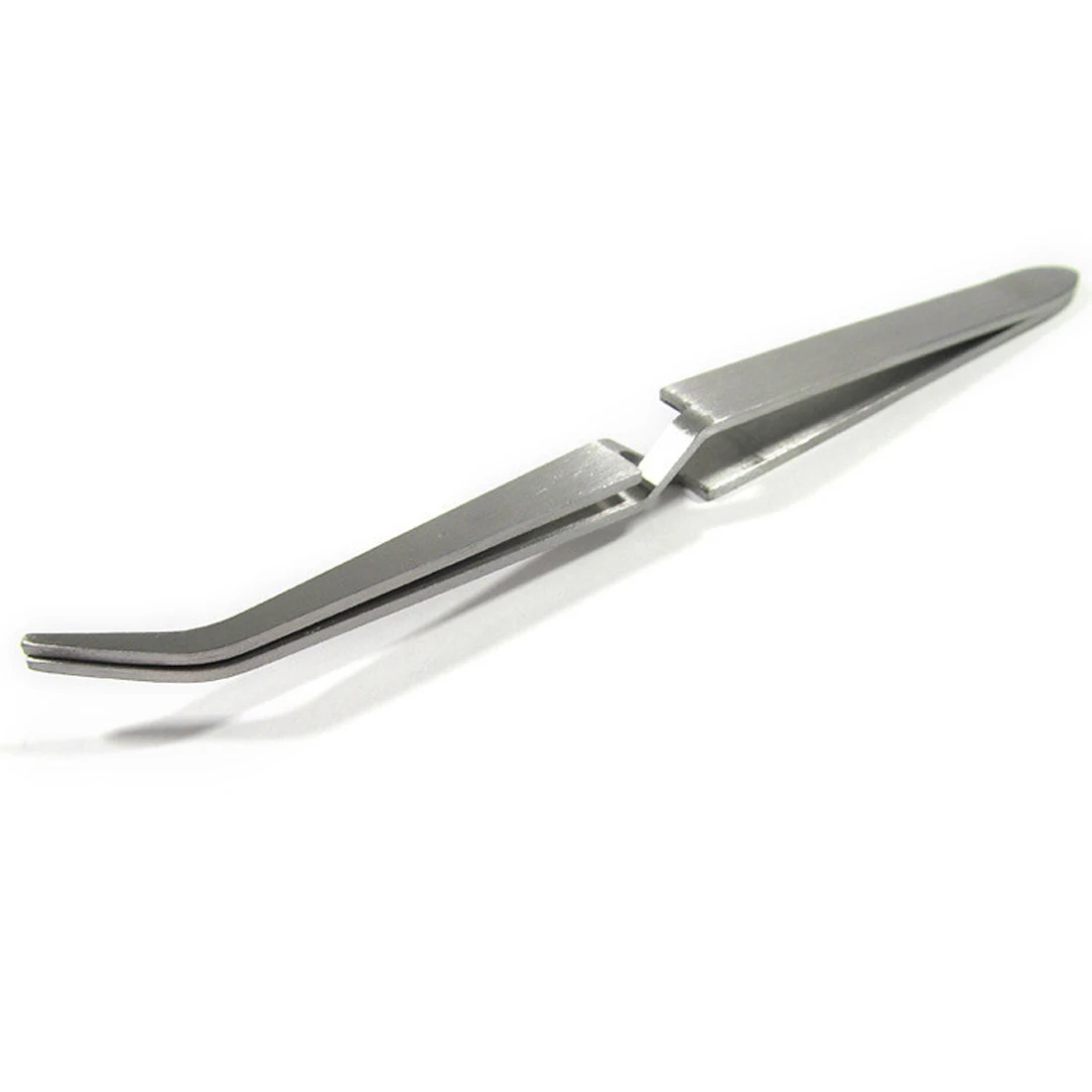 Self Close Holding Precision Tweezer Manicure Bent Cross Lock Reverse
