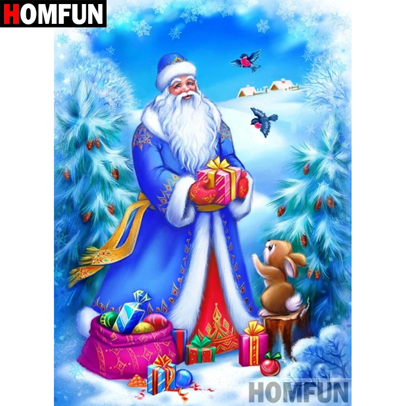 Алмазная 5D картина HOMFUN сделай сам полноразмерная/круглая вышивка Санта Клаус
