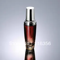 100 мл красного стекла бутылка лосьона с серебряной насоса для косметической упаковки