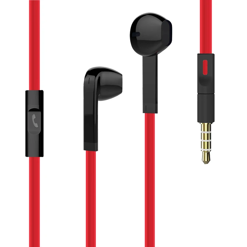 VPB S17 тренд моды Универсальные наушники поддержка вызова музыка наушники с микрофоном для i Phone - Цвет: Black Red flat