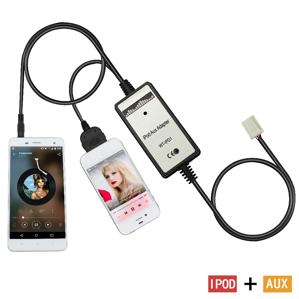 

Car CD Adapter Mp3 3.5mm AUXiliary for ipod Charging Auto Aux Cabel Adapter for Toyota Yaris 4Runner Camry Corolla Venza QX008