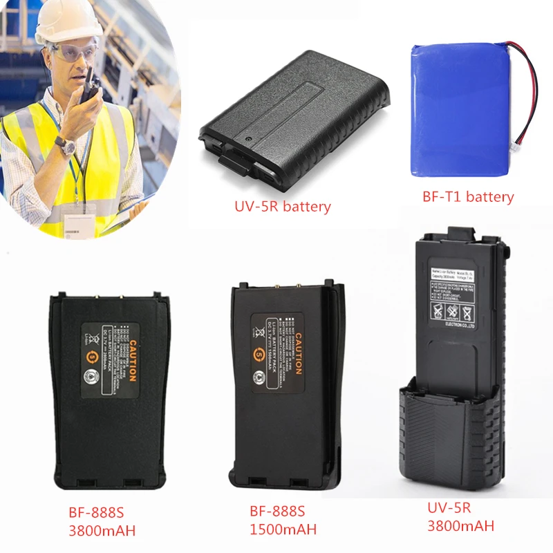 

Original Baofeng Battery For Two-way Radio BF-888S UV-5R and BF-T1 Walkie Talkie Battery 3800mAh High Capacity Battery Ham Radio