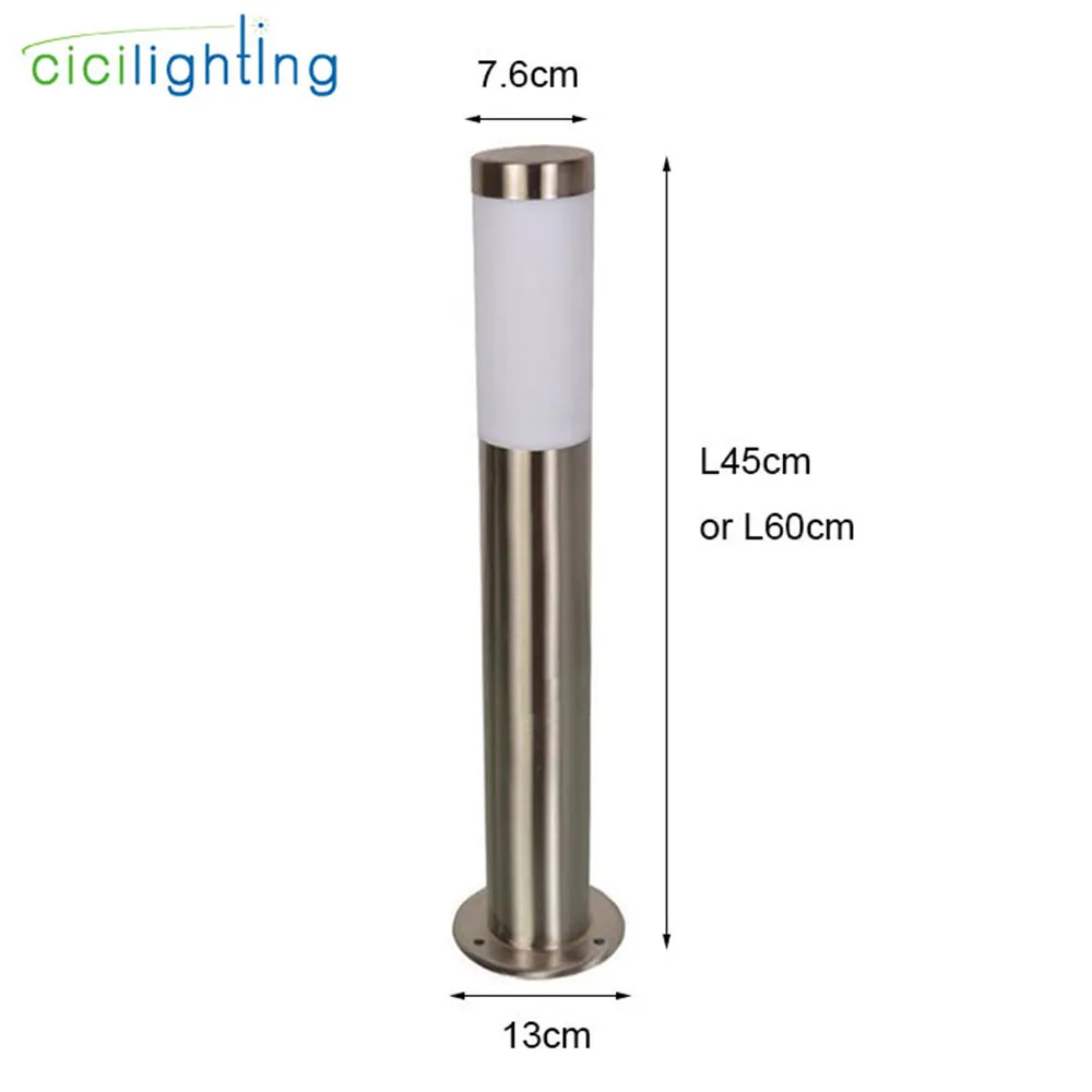 Современные длинные лампы для газонов из нержавеющей стали L45cm L60cm, Черный Уличный садовый светильник, водонепроницаемый светодиодный ландшафтный светильник