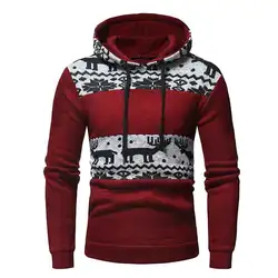 ZACOO для мужчин Модная Толстовка Рождество олень свитер с капюшоном длинным рукавом вязаный пуловер
