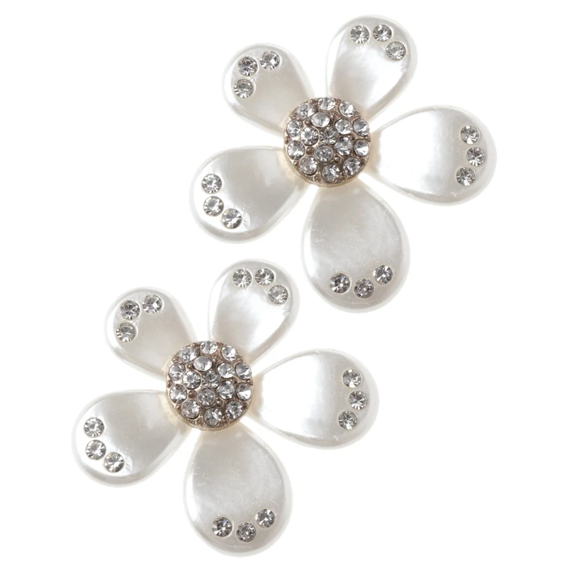 

2pcs Floral Clothes DIY Rhinestone Flower Wedding Charm Headwear Supply Fashion Shoes Flower Accessories
