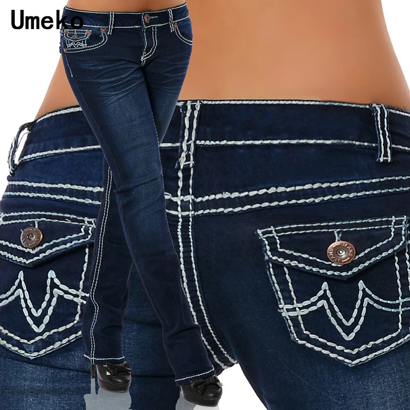 Billig Neue Mode 2019 Plus Größe Jeans Frau Dünne Taschen Denim Damen Bleistift Hohe Taille Blue Jeans Frauen Hosen Weibliche Hose