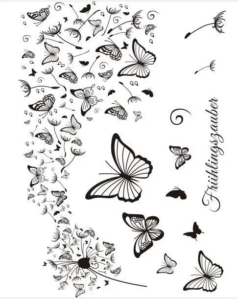 Красивые бабочки прозрачные силиконовые печать DIY Скрапбукинг Фотоальбом