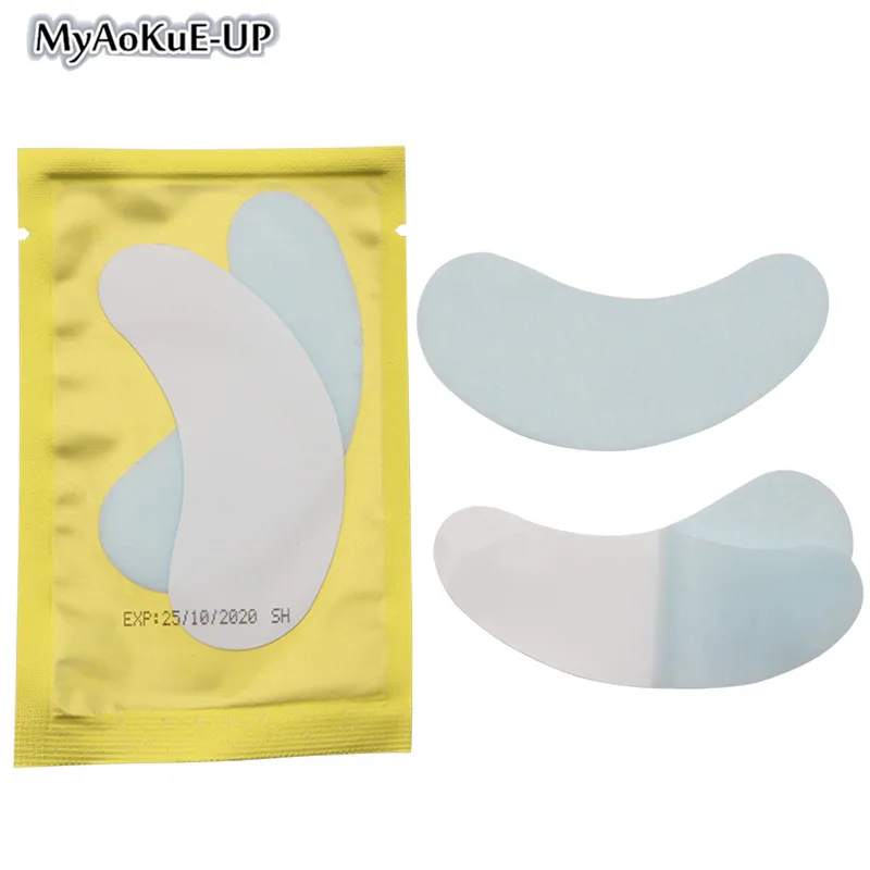 

New Color Eyelashes 50pair Eyes Pads Patches Lint Free Under Pad Eyes Extension Tips Sticker Wraps Eyelashes Pads Gold Color