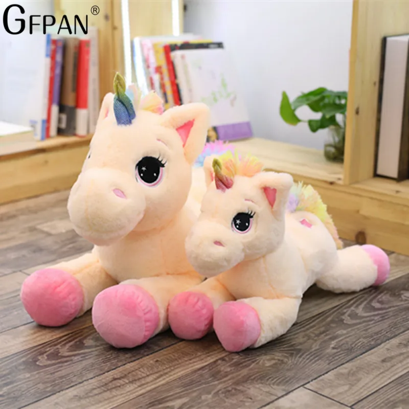 Giant 60/80cm Kawaii Unicorn Stuffed Animals Soft Plush Doll Cartoon Unicorn Animal Horse Birthday Gift Toys for children Kids