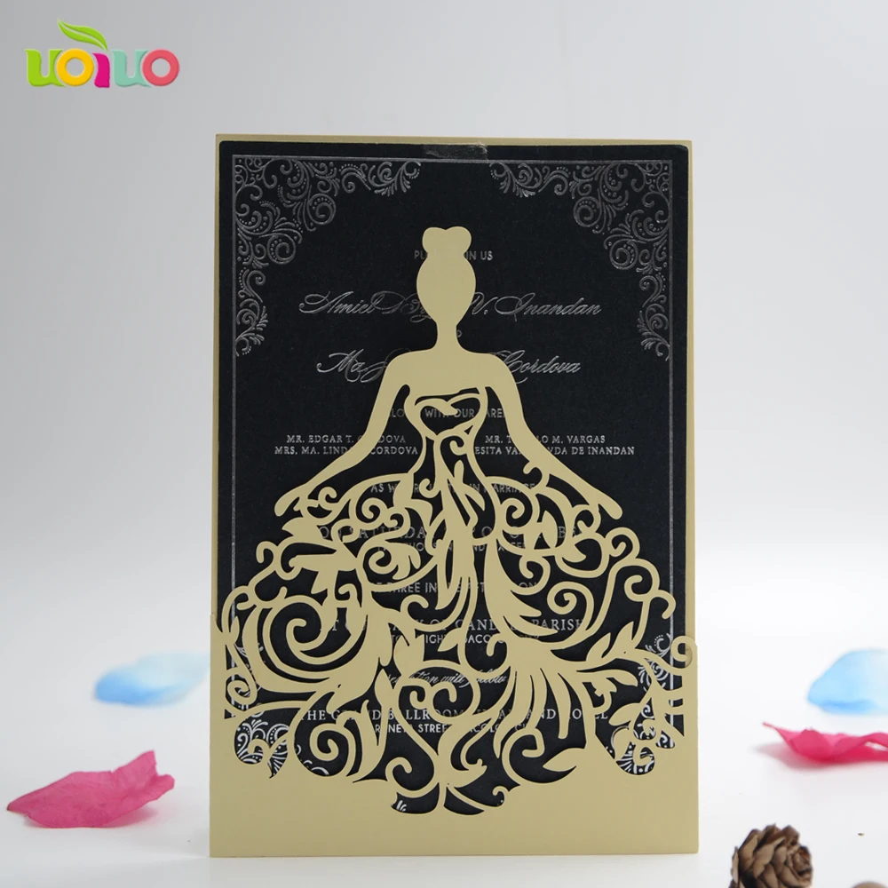 Карманные открытки с лазерной резкой для девочек на день рождения или свадебные приглашения для украшения свадебной вечеринки