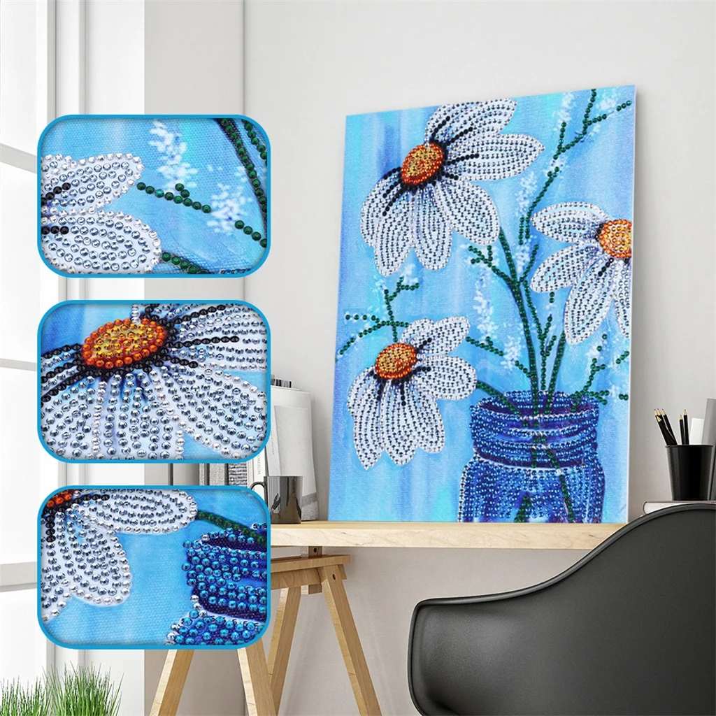 

5D DIY Diamond Chinese Style Flower Arrangement Flower Vase Cross Stitch Diamond Embroidery Special Shaped Diamond Home Decor
