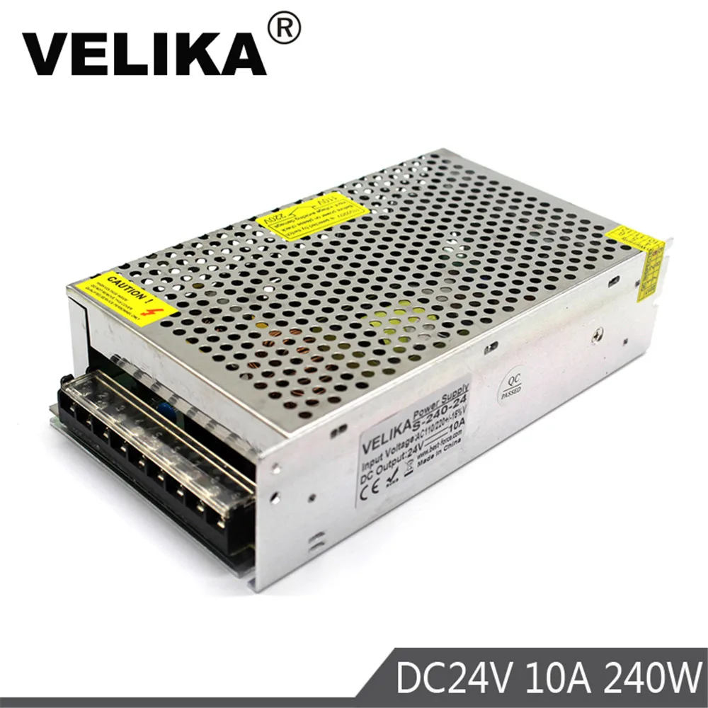 Источник питания с одним выходом DC24V 10A 240 Вт светодиодный трансформатор 110 В 220 24
