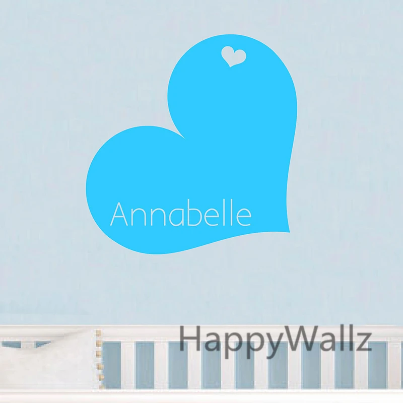 Love Heart Wall Sticker DIY Personalized Name Wall Decal Kids Room Baby