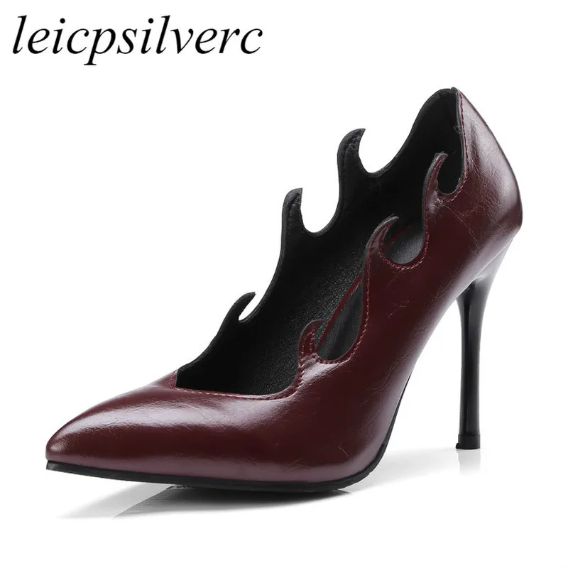 

Women Pumps Super High Heel Shoe Spring Autumn Pu Pointed Toe 2018 Sexy New Fashion Slip on Casual Dress Wedding Black White Red
