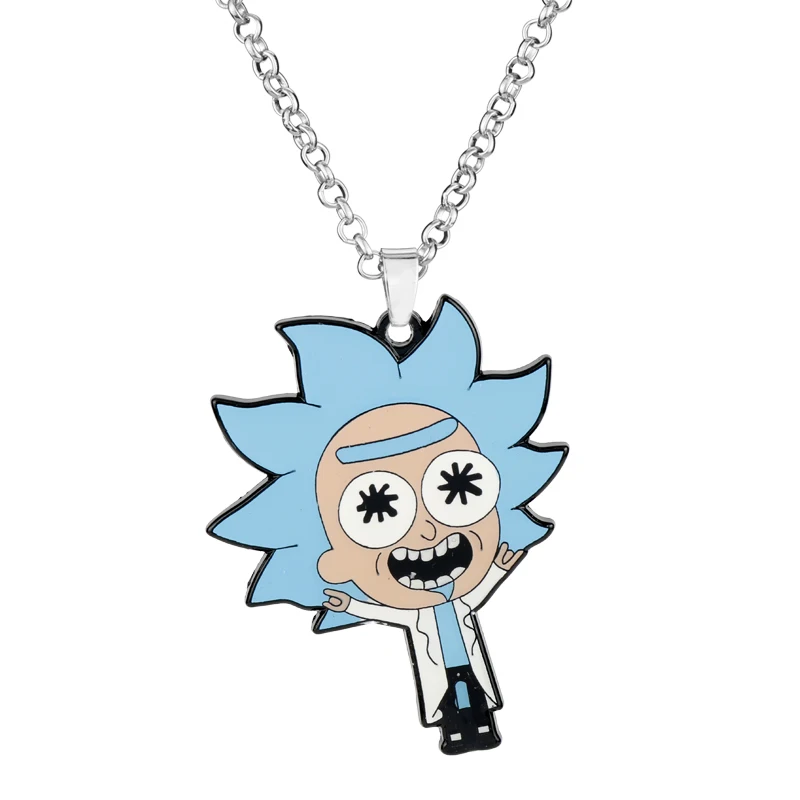 

Cartoon Rick And Morty Necklace Cosplay Kids Gift Rick Sanchez's Figure Pendant Necklace Chocker Chain Accessories Colar