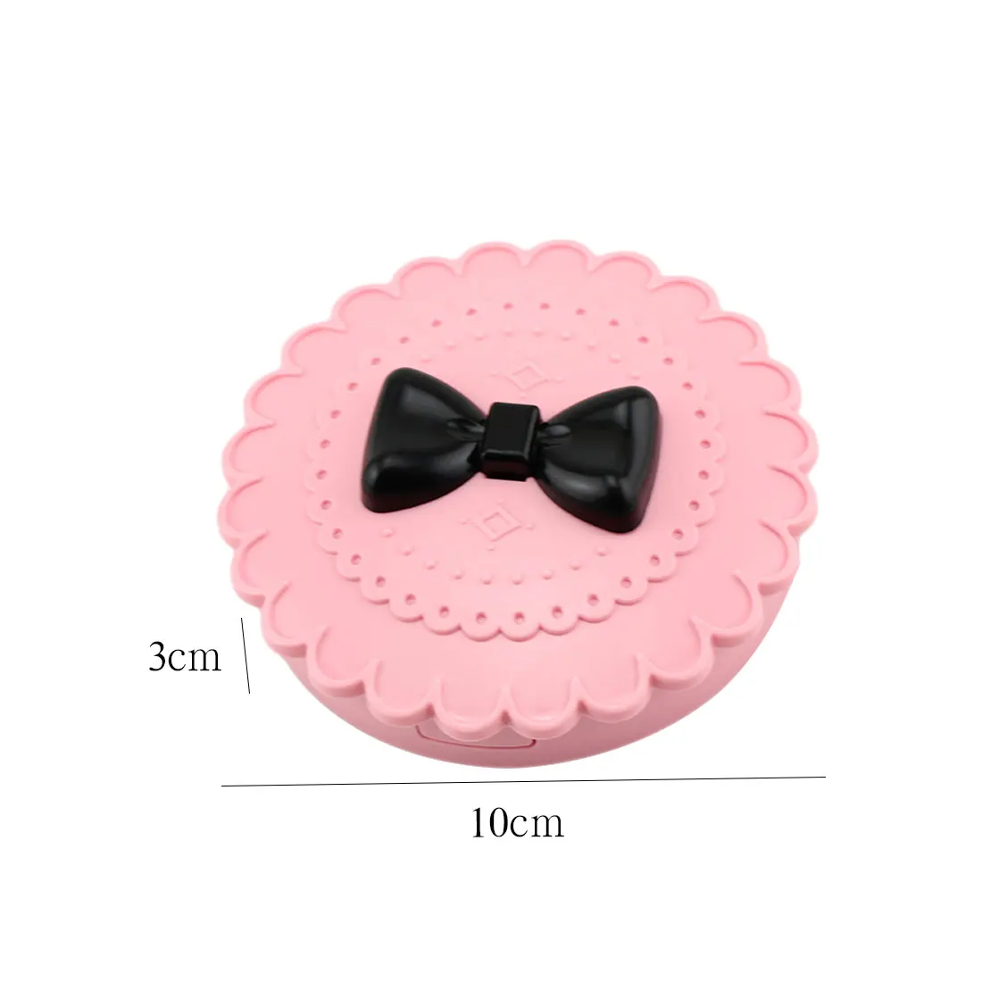 Розовый цветок черный бант круглой формы ложный держатель для ресниц поддельный футляр для ресниц коробка с компактным зеркалом Макияж Косметика чехол
