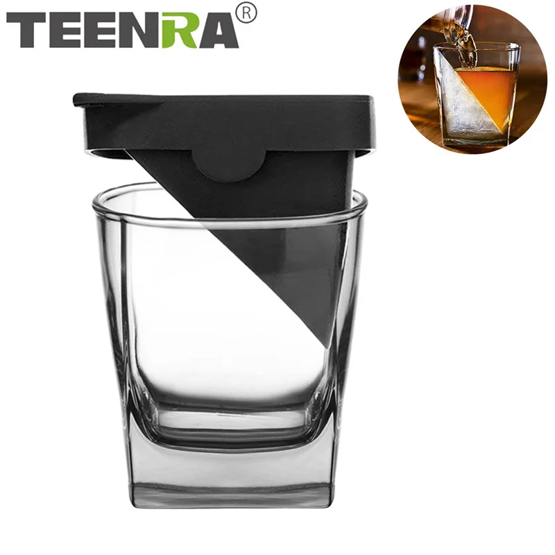 Goede TEENRA 1 stks Whisky Wijn Beker Met Siliconen Ijs Schimmel Vodka Ijs cup Siliconen Vorm Wijn Cup Drinkware Gereedschap