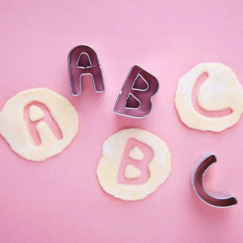 Stainless Steel Alphabet Bakeware 26 Letter Design DIY Cookie Cutter Mould Kitchen Biscuit Confectionery Cake Decorating Molds
