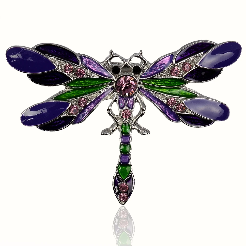 Charm Insect brooch Crystal broches Jewelry fashion Dragonfly Shining