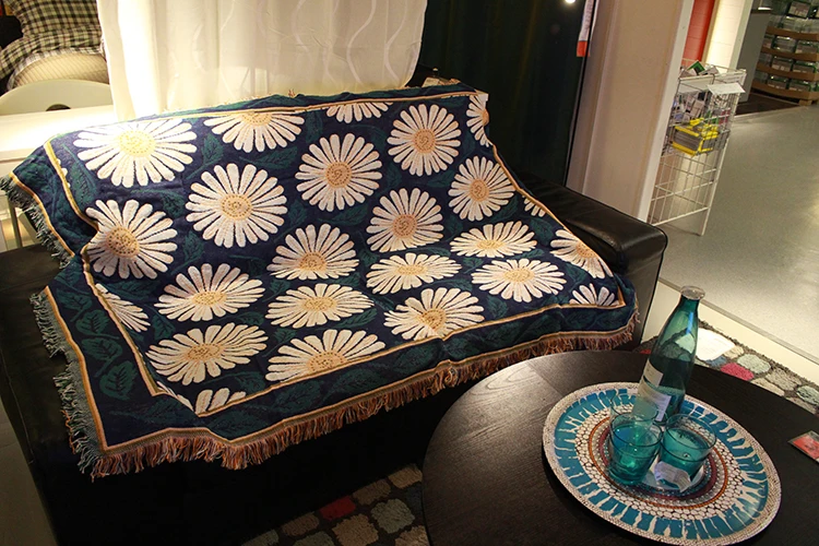 Throws sofa cover blanket tapestry daisy wall hangings reversible