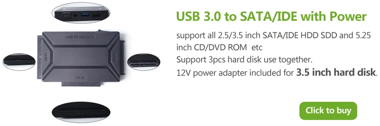 Ult-лучший SATA к USB кабель жесткого диска адаптер супер скорость USB 3,0 к SATA III 22Pin конвертер для 2," HDD/SSD Поддержка UASP