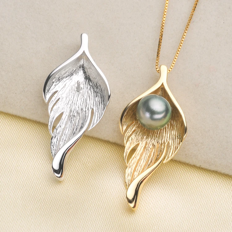 925 Sterling Silver Wedding Bridal Pearl Pendant Necklace Pendant