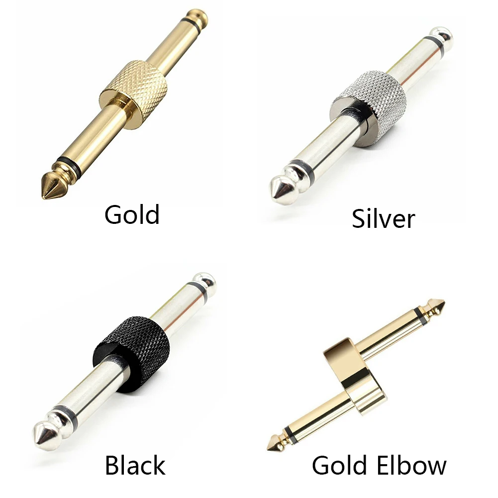

6.35mm Music Straight Guitar Pedal Connector Coupler Plug Double Accessories Adapter Patch Audio Instrument Effect Metal