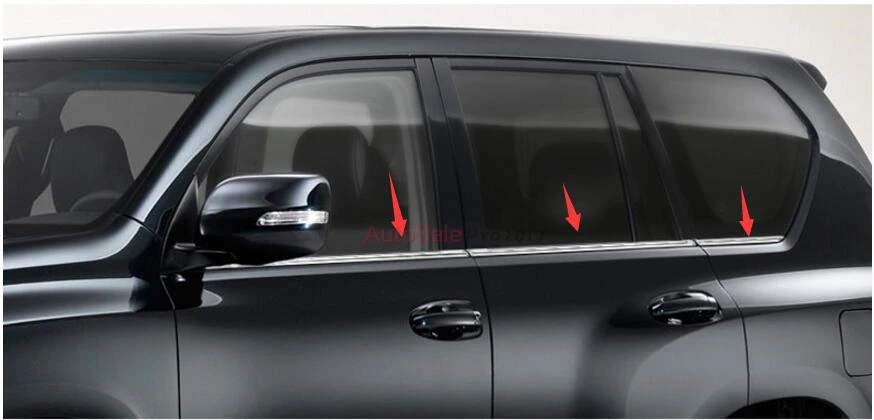 

Stainless steel Chrome Bottom Window Sill Cover Trims 6pcs/set For Toyota Land Prado FJ150 2014 2015
