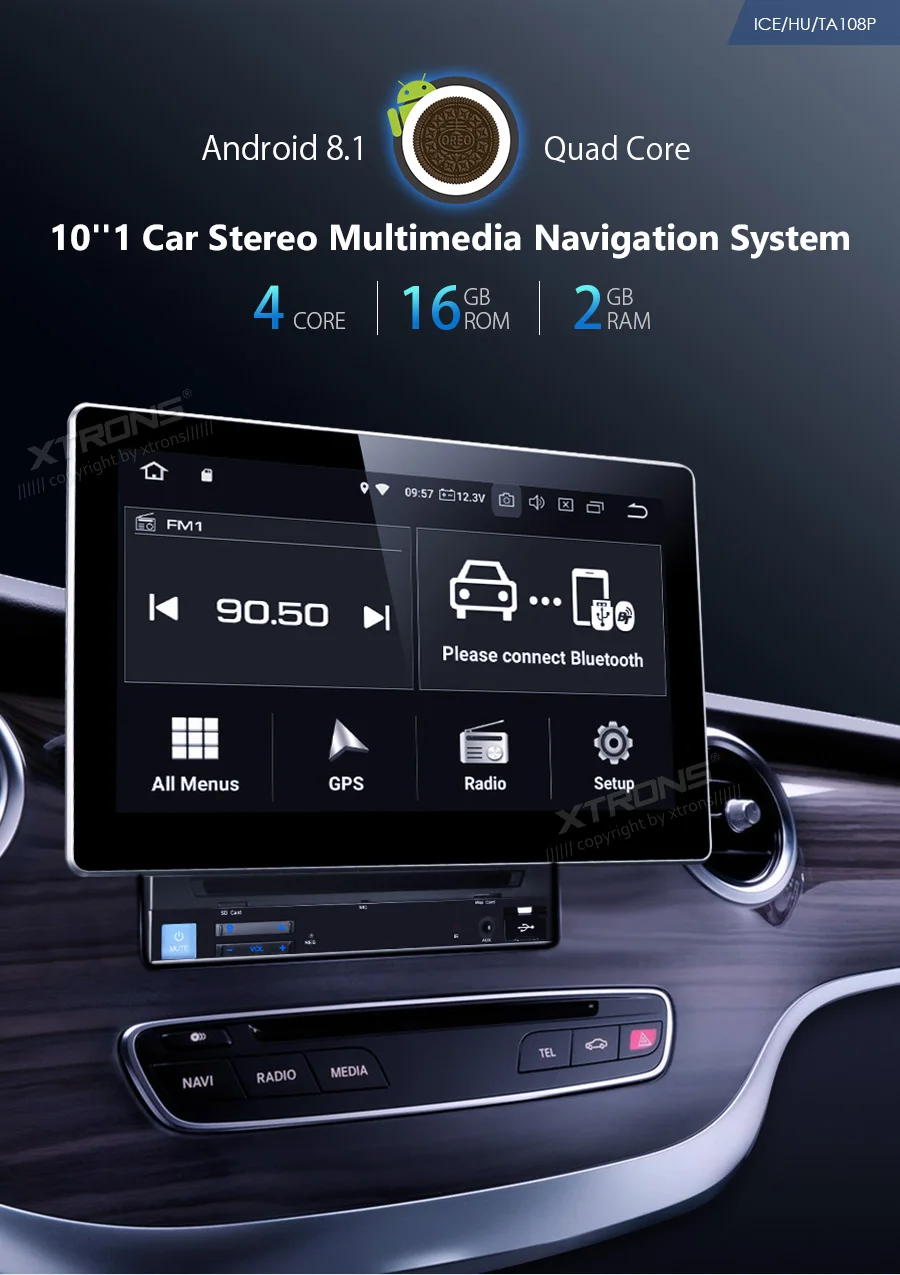 Perfect 10.1" Android 8.1 OS 2 Din Car DVD Multimedia Double Din Car Navigation GPS Two Din Car Radio with 4G/3G/WIFI Internet Support 1