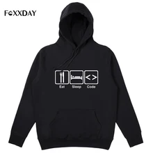 FOXXDAY новые зимние мужские стильные едят код сна Программирование комедия Толстовка Смешные программисты толстовки мужские топы с длинными рукавами с капюшоном