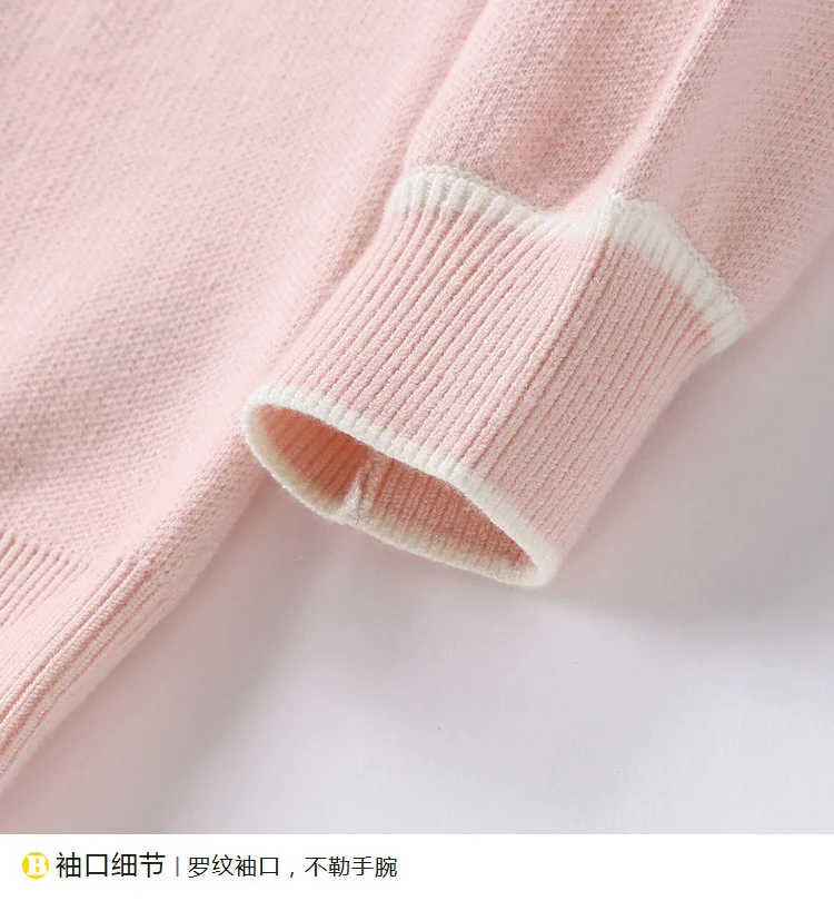 Balabala/свитер для девочек; хлопковая одежда; детский весенний хлопковый удобный свитер с длинными рукавами; Детский Повседневный пуловер; модные топы