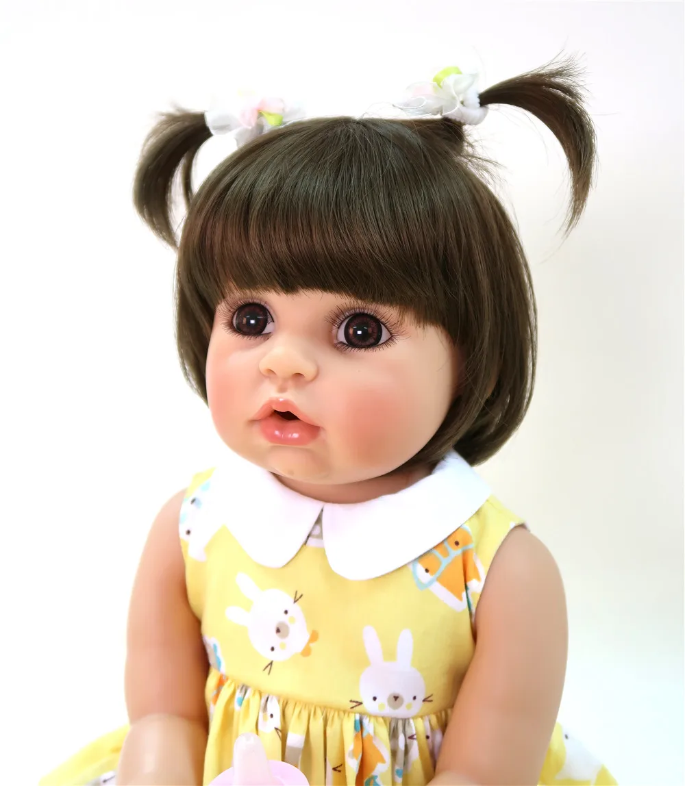 Модная 22 дюймовая Кукла Reborn baby girl, полностью силиконовая виниловая кукла Bebe born, Реалистичная принцесса, детская игрушка, кукла для детского дня, подарки