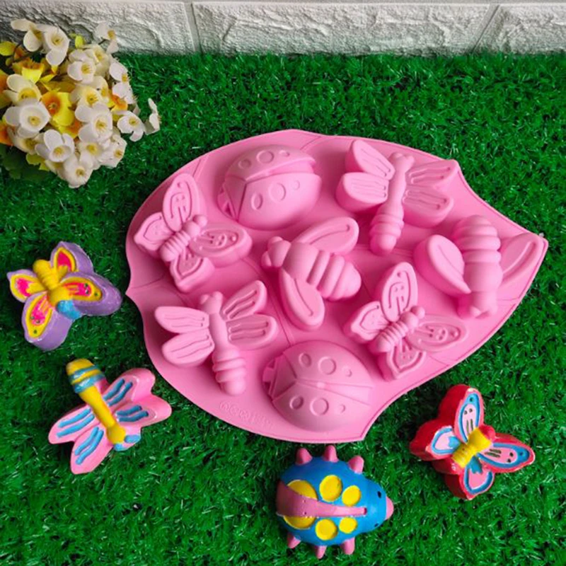 Flower Insect Ice Cube/Chocolate Mould DIY Silicone Mold Cake Handmade Soap Baking | Дом и сад