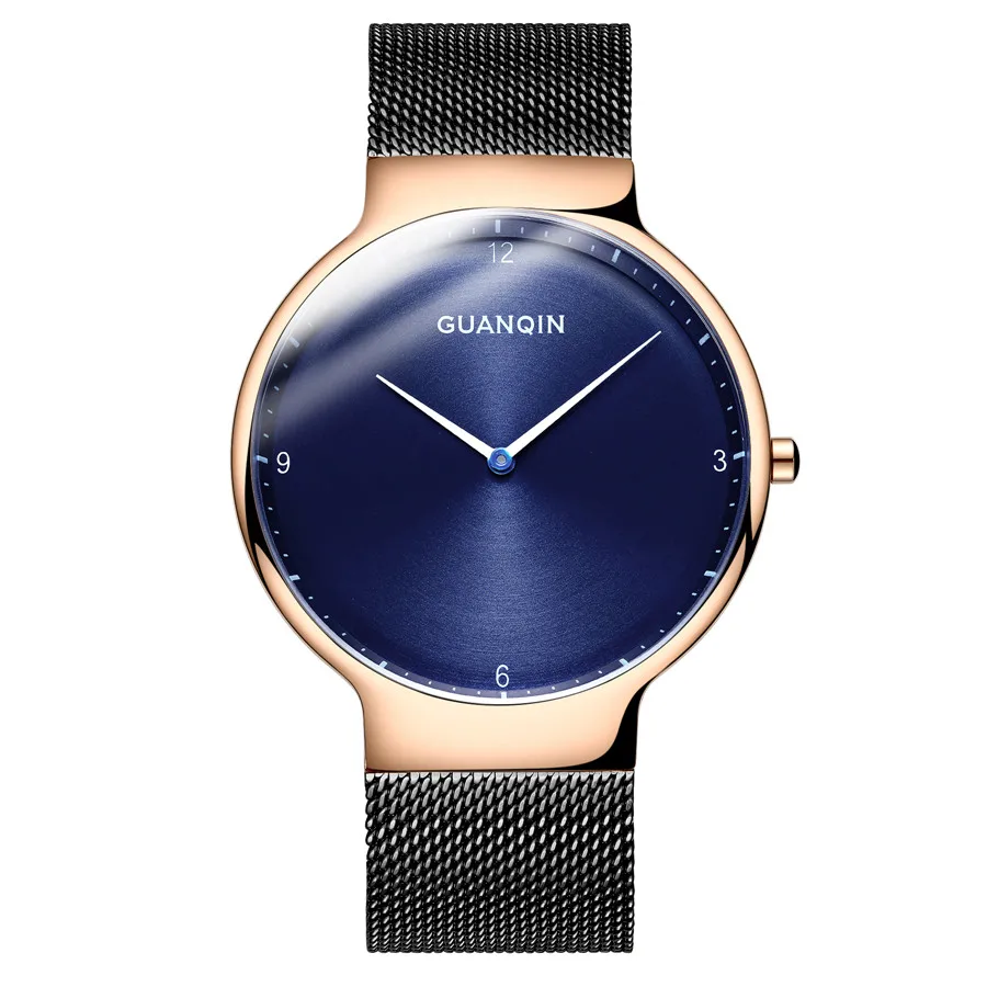 Мужские часы Топ бренд класса люкс GUANQIN простые мужские деловые водонепроницаемые кварцевые наручные часы из нержавеющей стали relogio masculino