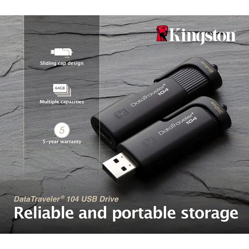 kingston DT104 16G USB флеш-накопитель автомобильный U диск 32g персональный пользовательский u диск 64G Компьютер U диск 2,0 Акция u диск 2,0