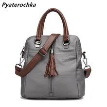 Женская сумка на плечо из натуральной кожи, однотонная сумка высокого качества, женская модная большая сумка через плечо, женские сумки черного и коричневого цветов