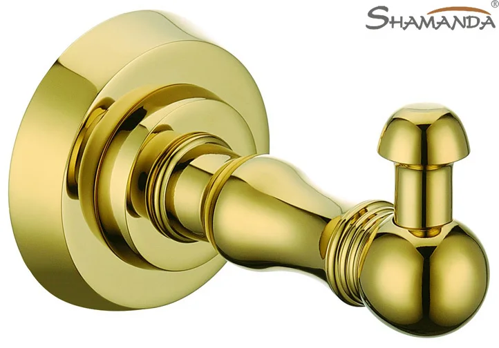 

Free Shipping Robe Hook,clothes Hook,solid Brass Construction with Golden Finish,bathroom Hardware,bathroom Accessories-64002g