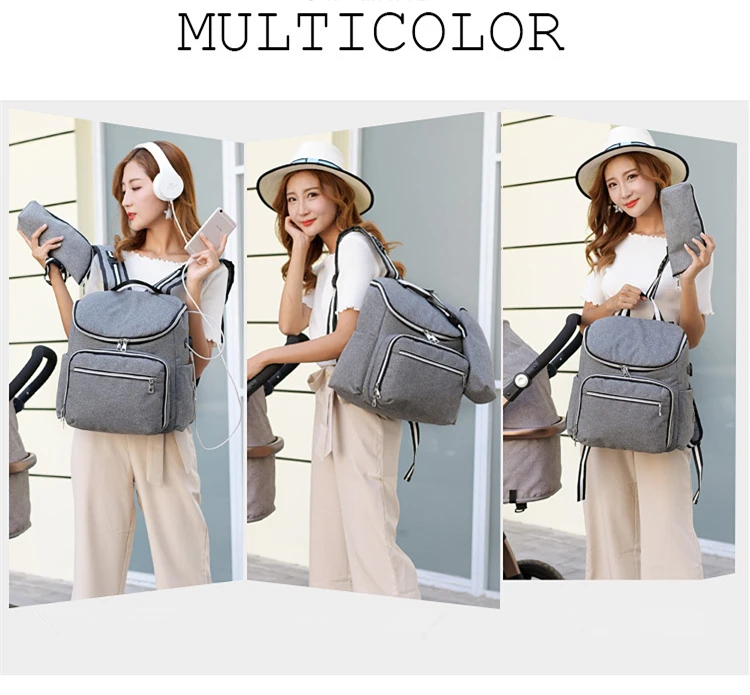 Fashion Baby Diaper Bags With Usb Interface Large Capacity Waterproof Mummy Maternity Nappy Bag For Mom Multifunctional Backpack (14)