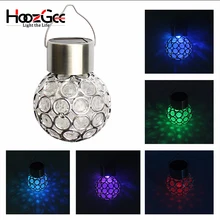 HoozGee подвесной солнечный светильник магический шар красочная светодиодная уличная лампа Рождественское украшение создает праздничное атмосферное освещение
