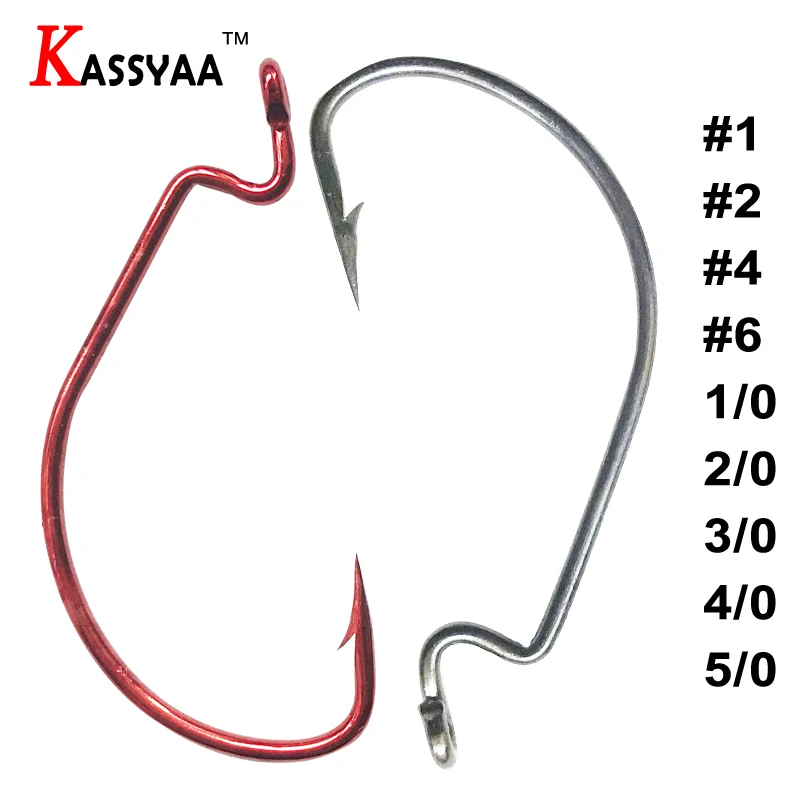 

KASSYAA 30-50pcs High Carbon Steel Fishing Hooks Crank Barbed Hook Jig Big Crank Hook for Soft Bait Tackle High Quality KXY051