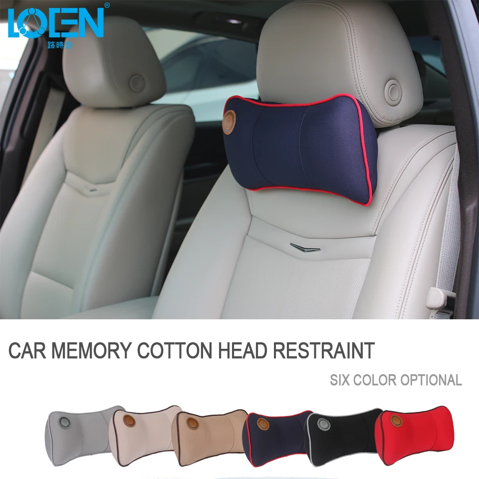 Loen Auto Headrest Car Neck Pillow Breathable Vehicular Pillows Seat