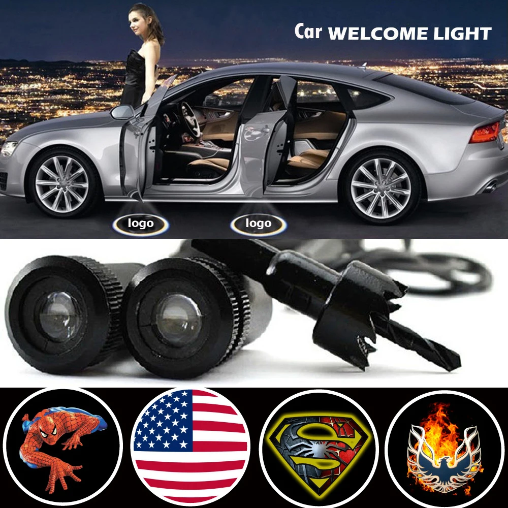 

2 X Car Door Light Laser Welcome Ghost Shadow Projector Logo Light for Bmw Ford Focus Dodge Vw Skoda Polo Golf Opel Renault