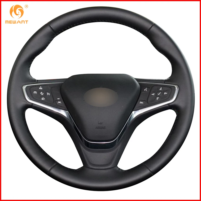 

MEWANT Black Artificial Leather Car Steering Wheel Cover for Chevrolet Malibu XL 2016 2017 Equinox 2017 Interior Accessories
