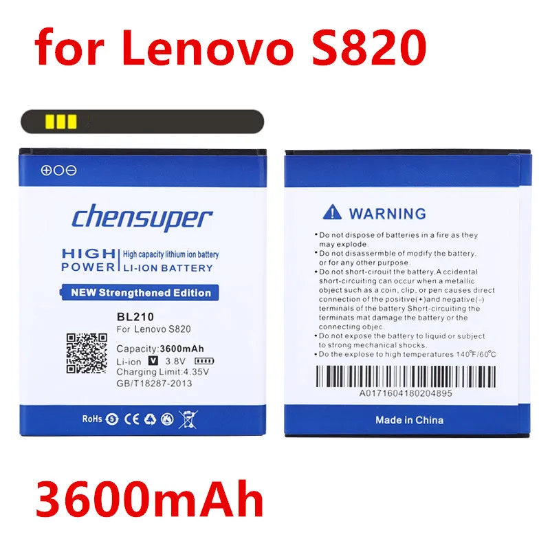 

new 3600mAh BL210 Battery For Lenovo A606 S820 S820E A750E A770E A656 A766 A658T S650 A536 BL 210 Batteries Bateria