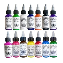 14 шт. 30 мл Профессиональный чернила татуировки 414 Цвета комплект 1 унц. 30 мл/Bottle пигмент татуировки комплект мода макияж Косметика Инструменты чернил